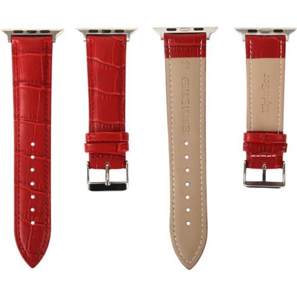 NEW Red Leather Apple Watch Band main image 5